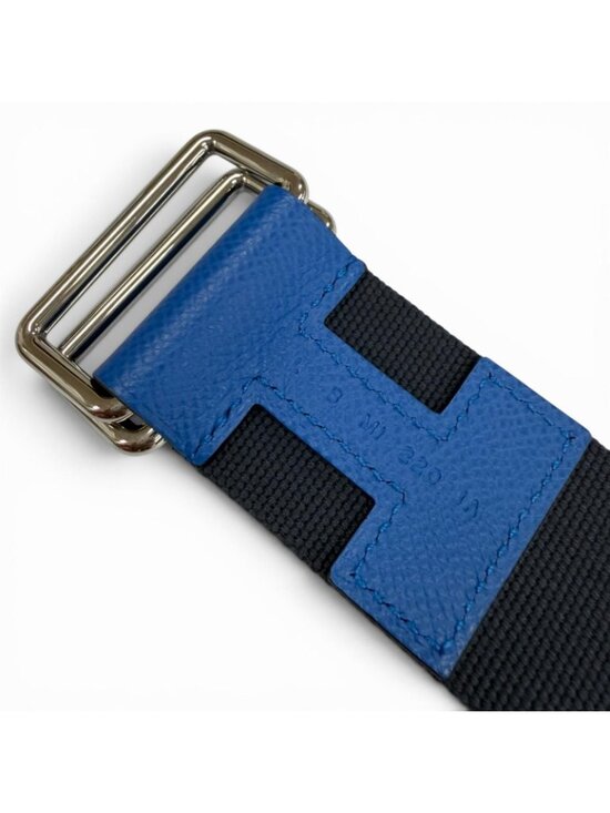 Hermes Nomad Canvas Veau Motif Belt Navy Blue main image 7